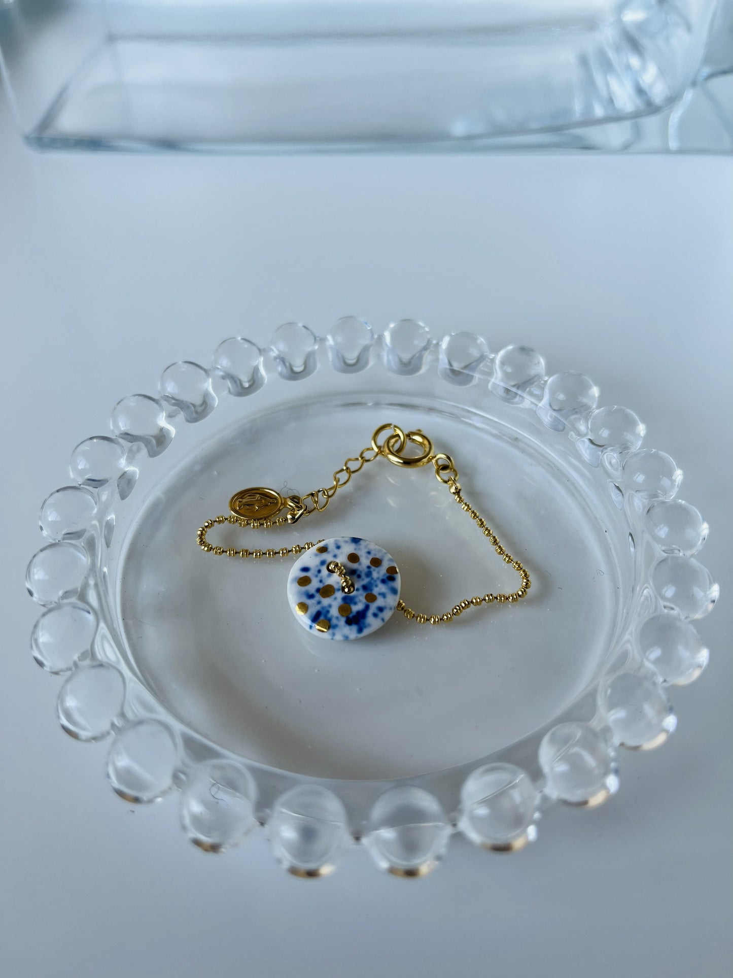 Pulsera porcelana cadena fina #1