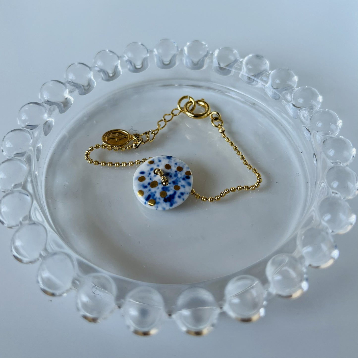 Pulsera porcelana cadena fina #1