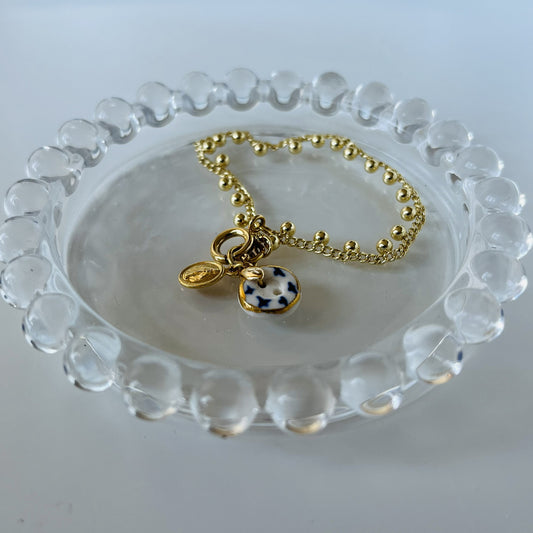 Pulsera porcelana cadena bolitas #10