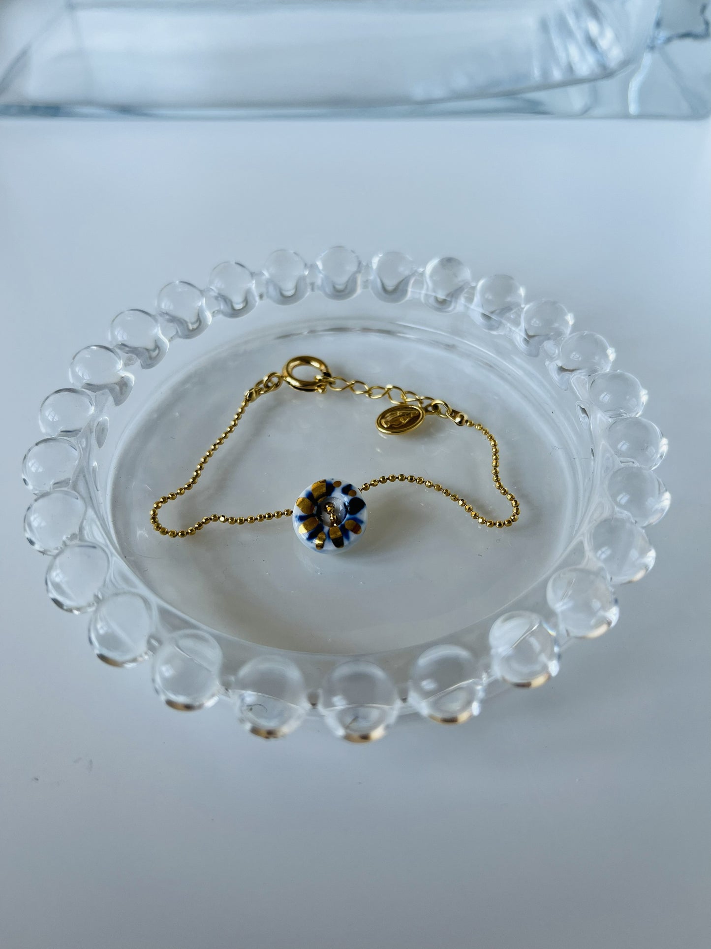 Pulsera porcelana cadena fina #4