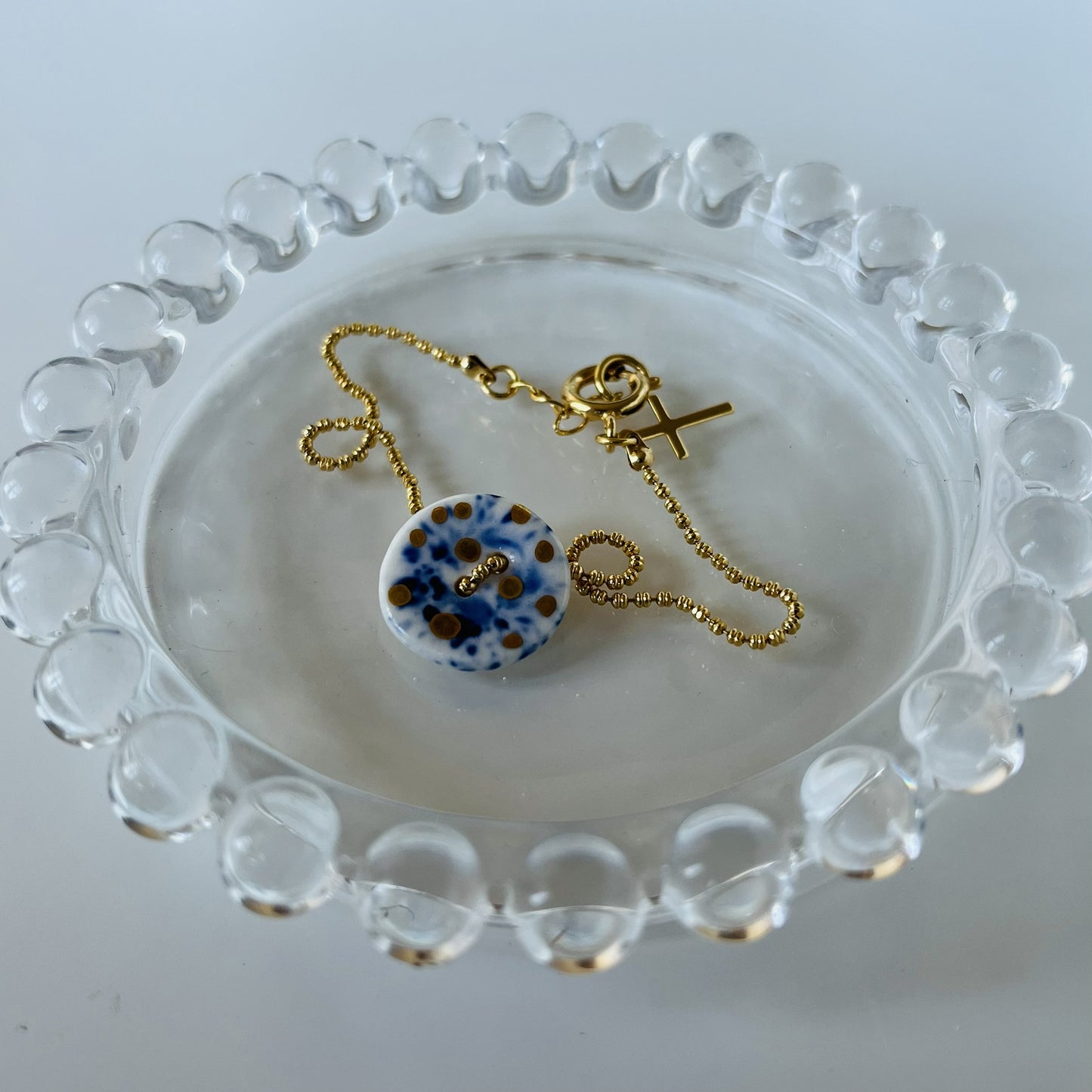 Pulsera porcelana cadena fina #5