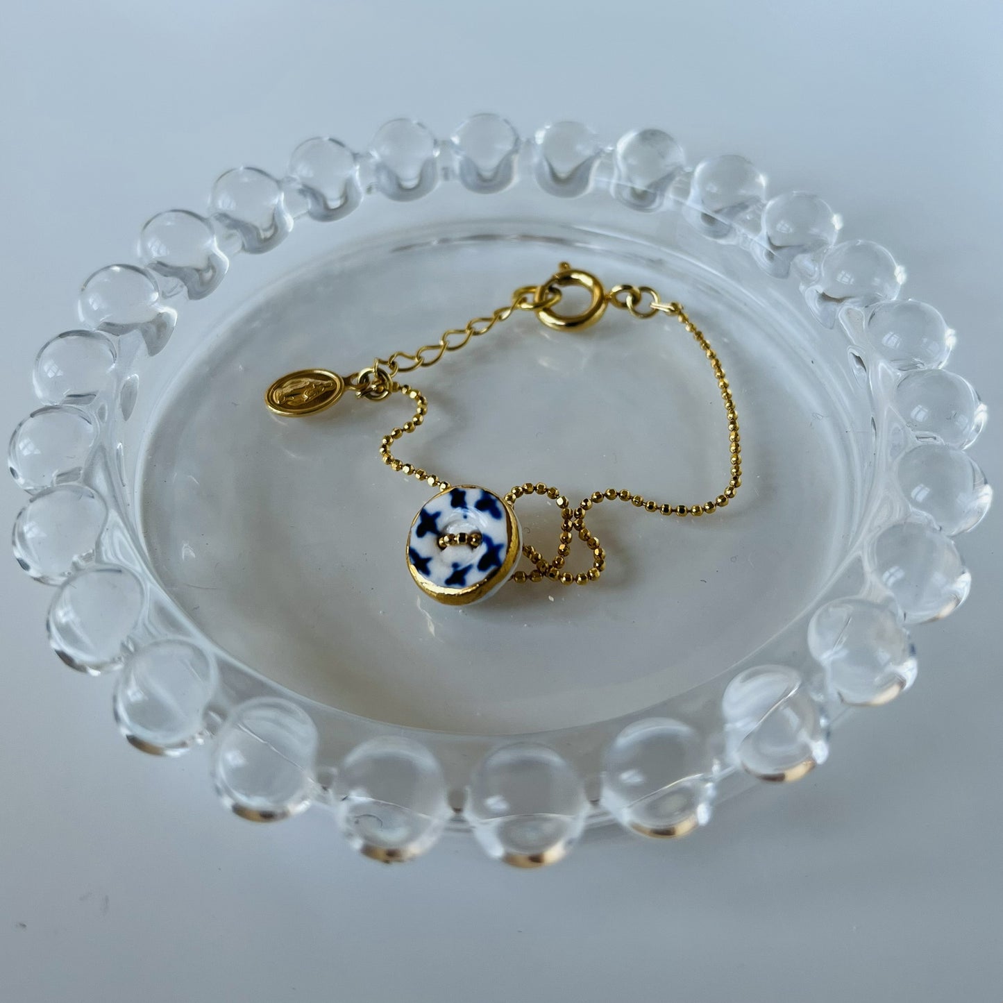 Pulsera porcelana cadena fina #6