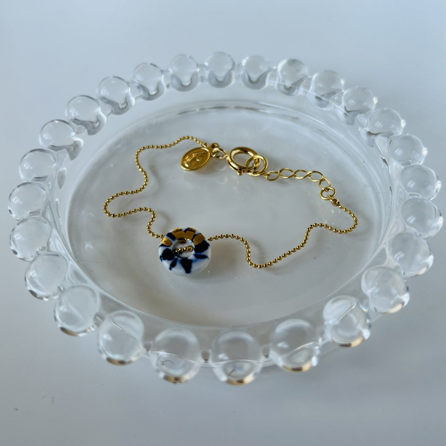 Pulsera porcelana cadena fina #7