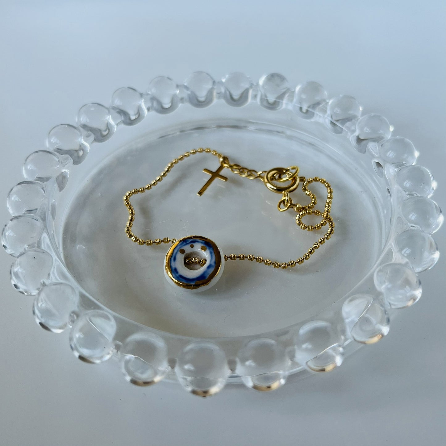Pulsera porcelana cadena fina #8