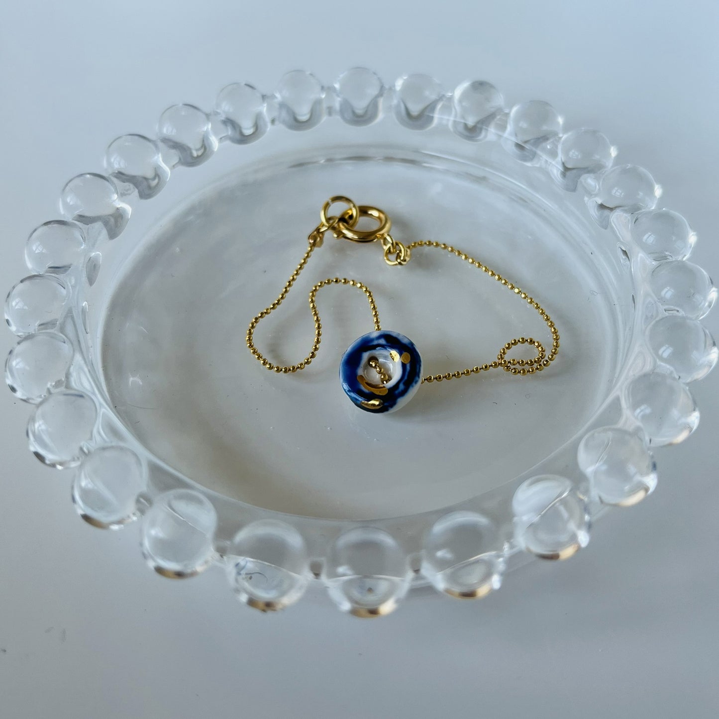 Pulsera porcelana cadena fina #9
